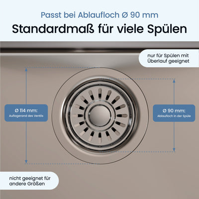 ⌀ 114 mm Pop-Up-Ablaufgarnitur Spüle